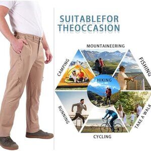 Postropaky Pants Mens‎ 36x32 Khaki Quick Dry Fishing Outdoor Hiking Waterproof